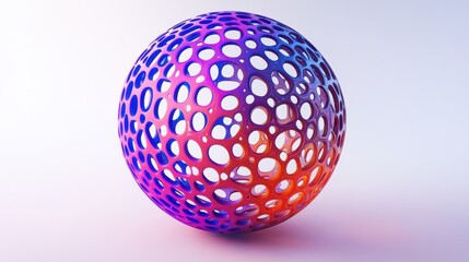 Poster - Dimensional lattice sphere vector abstraction, 3D polygonal design abstract shape isolated over white, science digital dynamic connections with lines and dots with perspective.