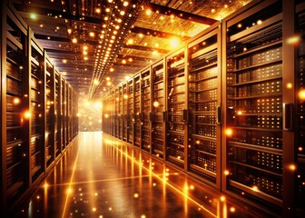 Poster - Vintage Style Photo: Retro Server Room - Dynamic Data Processing