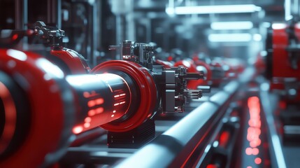 Poster - Smart Factory Innovation, showcasing IoT devices seamlessly integrated into production lines, optimizing efficiency, monitoring systems, and enhancing overall manufacturing processes