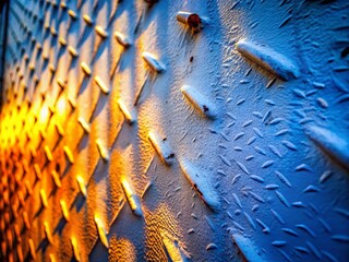 Poster - White Painted Metal Texture Silhouette, Bumpy Rugged Surface, Industrial Background