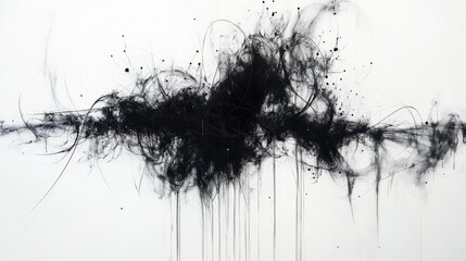Poster - An abstract composition featuring intricate black lines and nodes against a white background, creating a sense of connectivity and modern design.