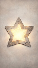 Wall Mural - Glowing star shape with textured background and light