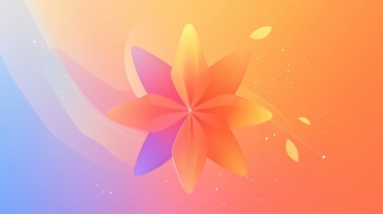 Leinwandbilder - Clean and simple virus illustration with bright colors and abstract floral design blending elements of nature and science. Generative AI
