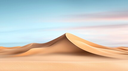 Wall Mural - a serene desert landscape featuring soft, undulating sand dunes under a sky with gentle hues, evokin