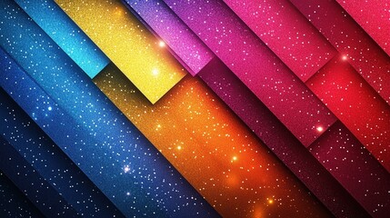 Poster - Colorful abstract background featuring stars and space elements in a vibrant design valentine day