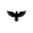© Diclonius - Black Illustration of an Eagle with Outstretched Wings on a White Background