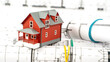 © I - house model on design drawings