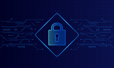 cyber security technology concept , shield with keyhole icon , personal data , vector illustration.