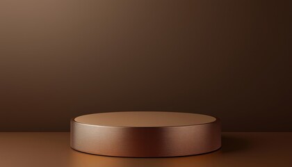 Poster - Brown Podium For Product Presentation Rendering - A Brown Podium Designed For Displaying Products In A Professional Setting, Presented In A High-Quality Rendering.