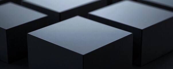 Aufkleber - Abstract composition featuring dark gray cubes creating a modern and minimalist design