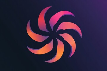 Fototapete - Clean and simple illustration of a virus designed with vibrant colors and an abstract swirl pattern. Generative AI