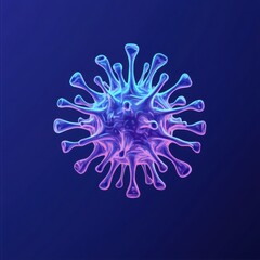 Aufkleber - Simple and clean illustration of a virus on a dark background with a modern design. Generative AI