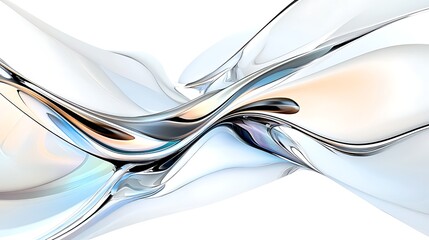 Wall Mural - Abstract Liquid Flow  Silver  White  Blue  Swirling  Dynamic  Modern Design  Background Texture