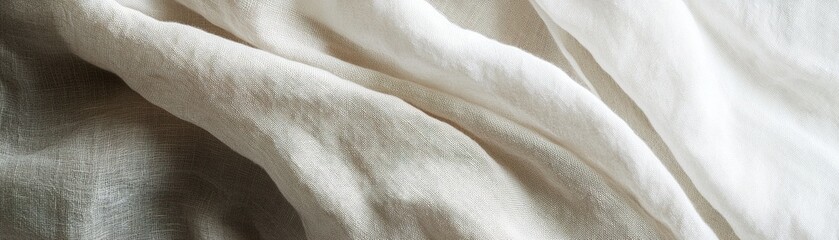 Poster - minimalist nordic design with soft linen texture in muted beige and ivory for a serene and spacious 