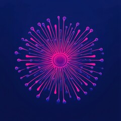 Poster - vibrant and simple virus illustration with colorful design on dark background. generative ai