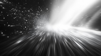 Abstract White Blurred Light Speed Effect. Generative AI