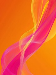 Poster - Vibrant pink and yellow abstract swirls on orange background for digital art