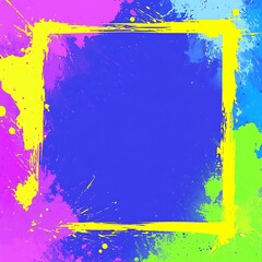 Poster - Vibrant paint splash frame background for creative projects