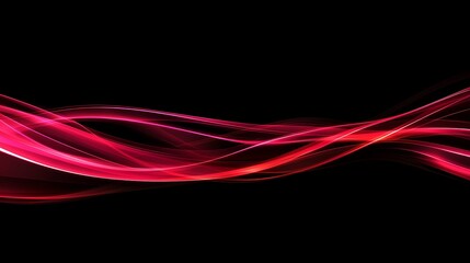 Poster - Abstract red waves flow on black backdrop, ideal for digital art projects