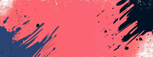 Poster - Abstract pink and blue paint splatters on grunge background, ideal for website banner