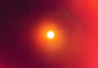 Poster - Vibrant sunburst illustration, radiant sun at center, warm red and orange gradient backdrop, dynamic visual energy