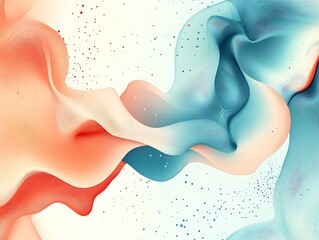Poster - Abstract swirling red and blue smoke on white background, ideal for digital art