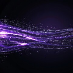 Poster - Purple particles flowing on dark background, ideal for digital art