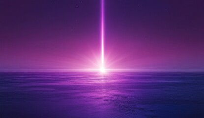 Poster - Elegant minimalist gradient with dark purple, light blue, dark pink, central blank space, mysterious beam of light, depth and sophistication.