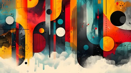 Poster - Abstract art colorful painting modern contemporary artwork design artistic expression