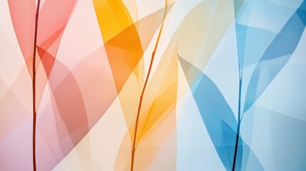 Poster - Abstract Flowing Shapes in Soft Red, Orange, Blue Tones Creating a Modern Artistic Background