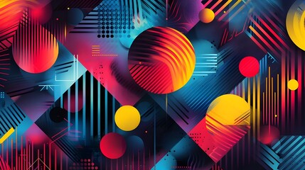 Poster - Abstract geometric art colorful background design illustration modern wallpaper sphere