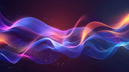 Poster - Abstract colorful waves background design glowing light effect modern wallpaper art style
