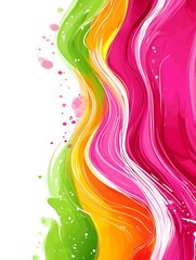 Poster - Colorful abstract wave design on white backdrop for modern art projects