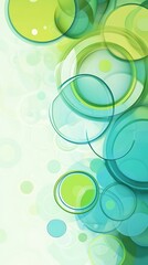 Aufkleber - Abstract green blue circles background design