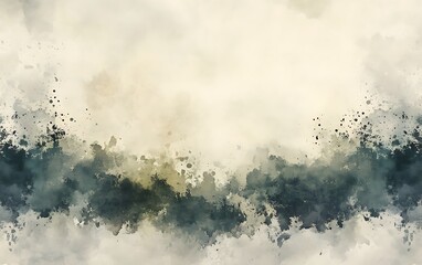 Poster - Abstract watercolor beige and green textured background