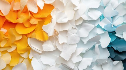 Poster - Colorful Abstract Background of Layered Petals in Warm and Cool Shades for Creative Projects and Design Use