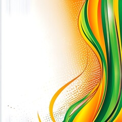Poster - Abstract orange, green wave background for presentations or websites
