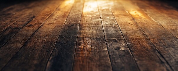 Aufkleber - Light beam illuminating old wooden floor background