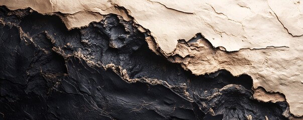 Poster - Rough textured stone surface with gold veins creating natural abstract pattern