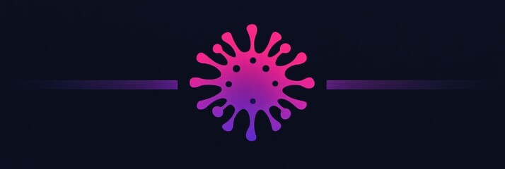 Poster - clean virus illustration with a colorful design and abstract features on a dark background. generati