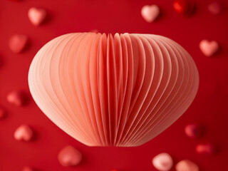 Poster - love shape and pink background valentine days