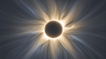 Wall Mural - Close-Up View of Solar Eclipse Displaying Solar Corona Dynamics