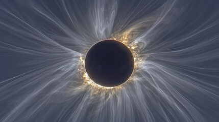 Wall Mural - Close-up View of Solar Eclipse Showcasing Sun's Corona and Atmosphere
