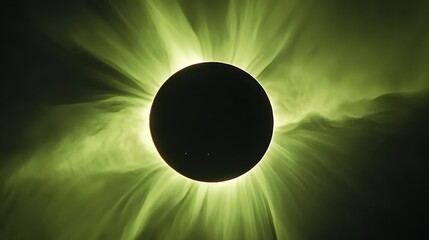 Wall Mural - Spectacular Solar Eclipse Surrounded by Ethereal Faint Auroras