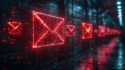 Poster - Simulated Phishing Email with Red Warnings and Fraud Detection Bot Scanning for Malicious Links