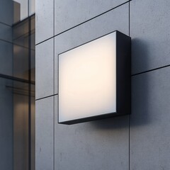 Aufkleber - Illuminated Rectangular Sign On Modern Building Wall