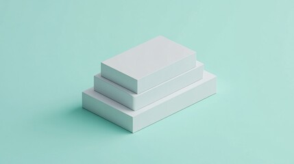 Aufkleber - Three white rectangular cuboids forming a pyramid on a turquoise background