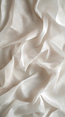 Poster - Soft, flowing white fabric drapes elegantly in natural light revealing texture and movement. Generative AI