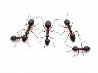 Wall Mural - an image of a group of ants on a white surface.