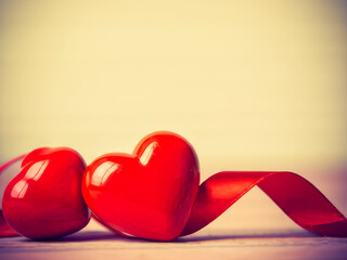 Poster - love shape and pink background valentine days